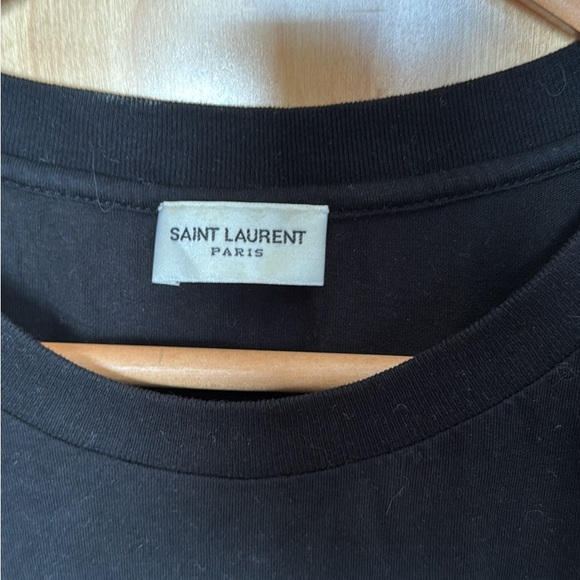 Saint Laurent Black T-Shirt with Red Text - Picture 2 of 2